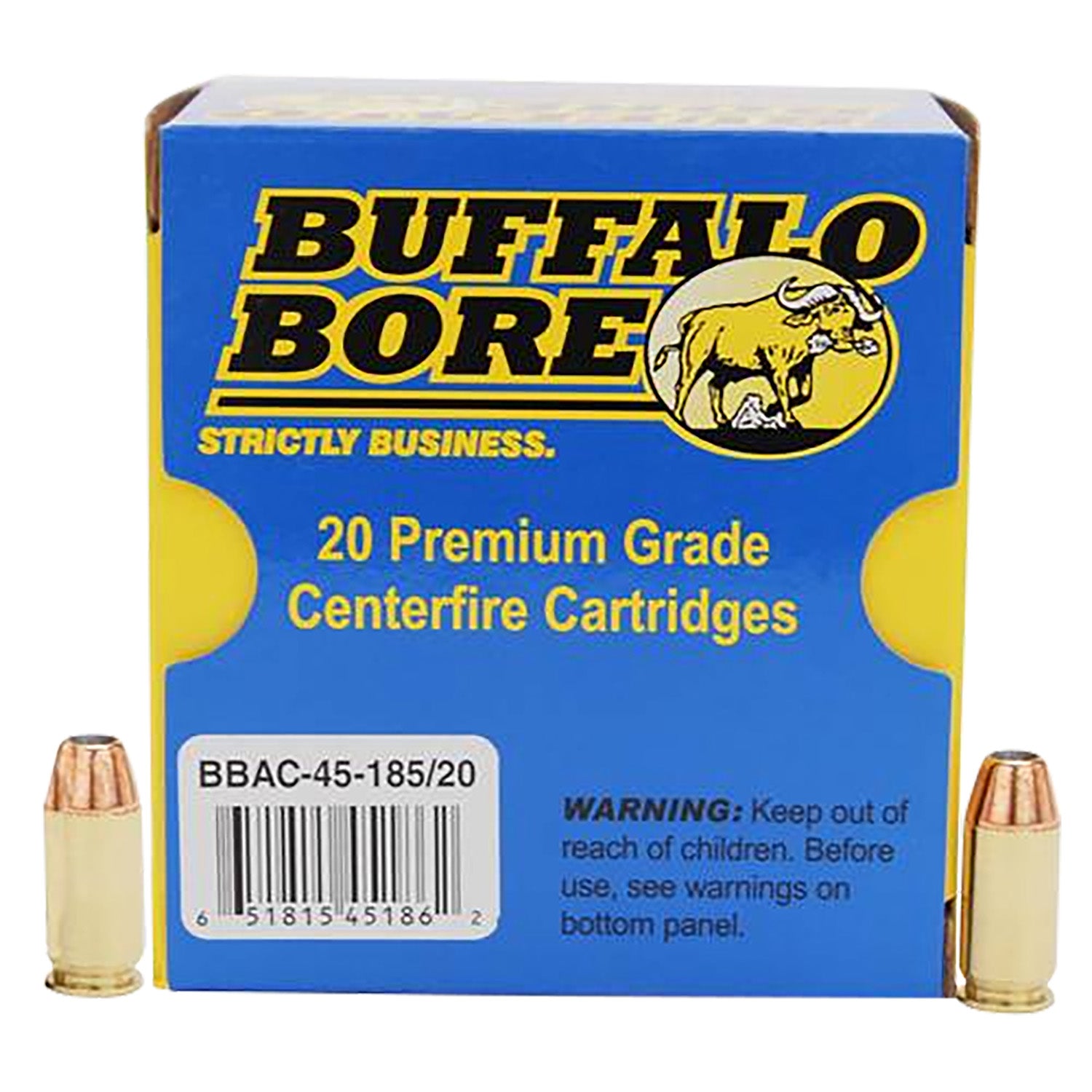 Buffalo Bore .45 ACP/Auto 4518520 Personal Defense Jacketed Hollow Point JHP 185 Grain