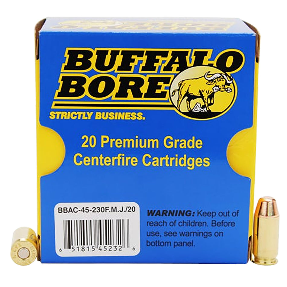 Buffalo Bore .45 ACP/Auto 45230FMJ20 Personal Defense Full Metal Jacket Flat Nose FMJFN 230 Grain