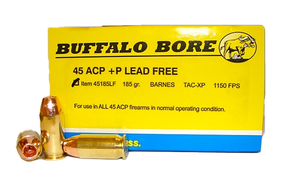 Buffalo Bore .45 ACP/Auto 45185LF20 +P Barnes TAC-XP Lead Free 185 Grain