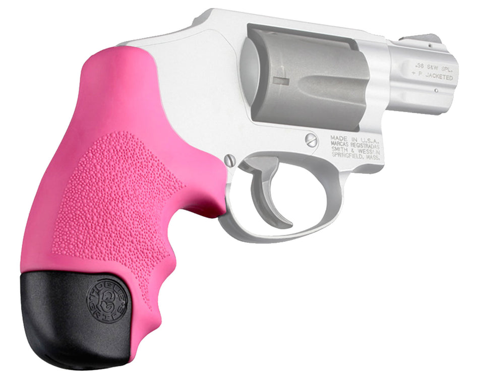 Hogue 60027 S&W J Frame Centennial Round Butt Bodyguard Pink Rubber Tamer OverMolded Grip Cobblestone