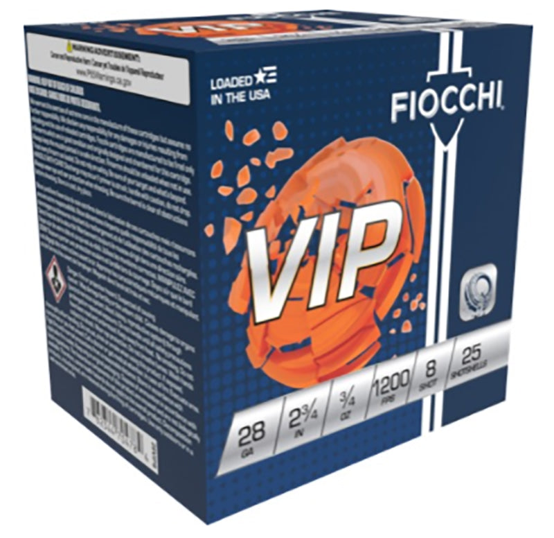 Fiocchi 28 Gauge Shotgun Shells  #8 3/4 oz 2.75 in