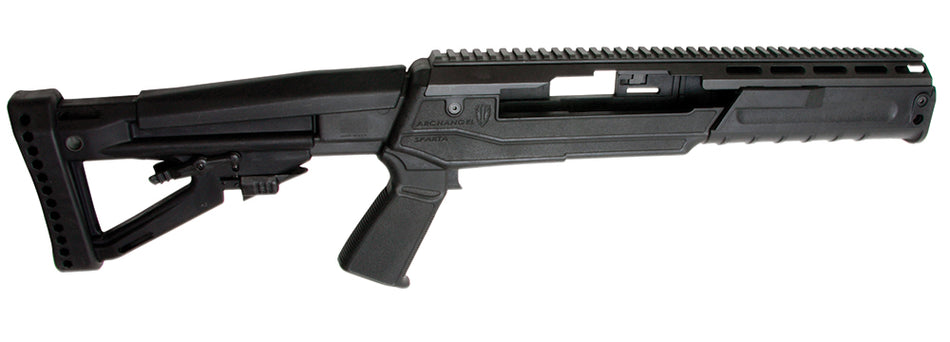 Archangel AA1430 Ruger Mini-14 Mini Thirty Sparta 4-Position Collapsible Conversion Stock Black Synthetic with Pistol Grip