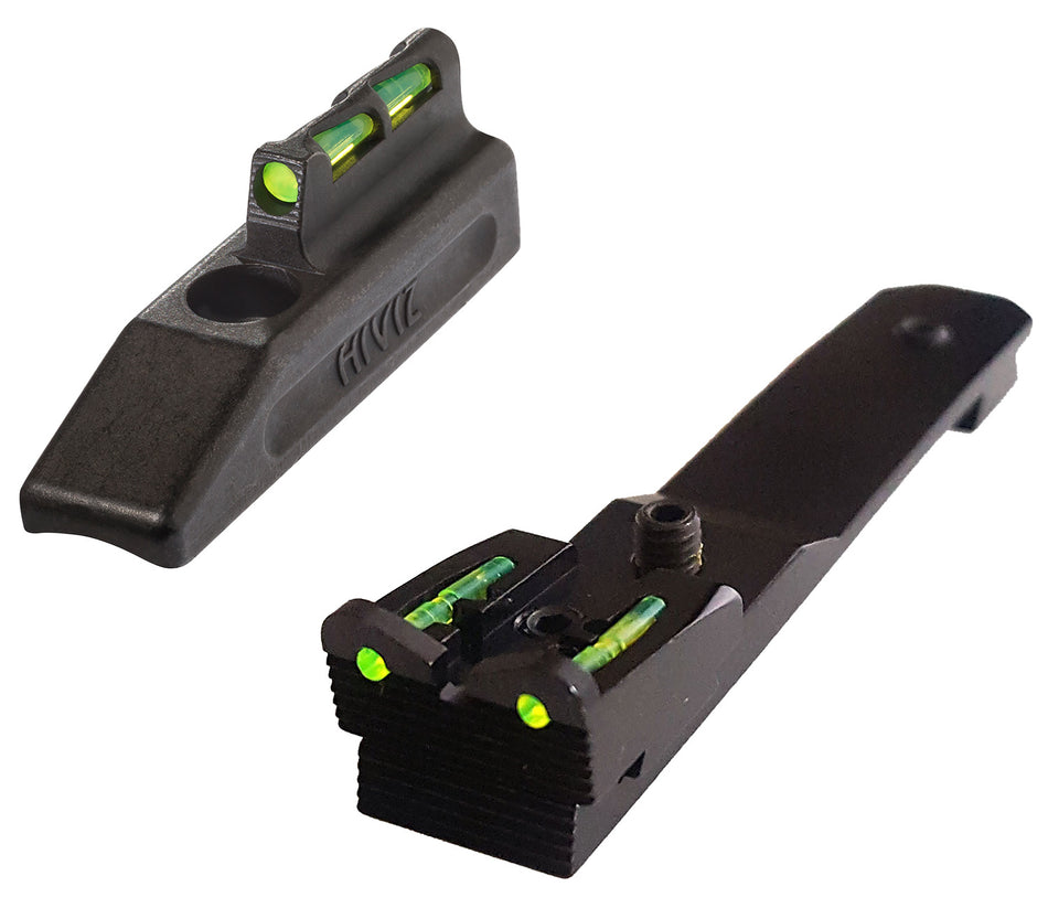 HiViz HHVS001 Henry Lever Action .22 LR Front Sight Set Black | Green/Red/White Fiber Optic LitePipes