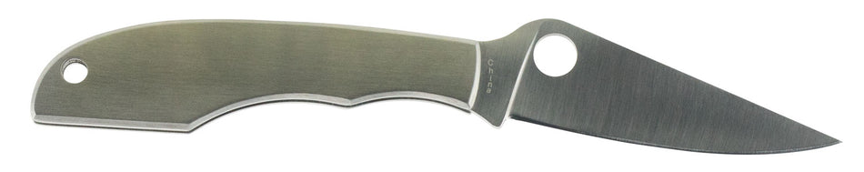 Spyderco GrassHopper C138P 2.30" Folding Knife Plain 12C27 Sandvik Blade Laser-Engraved Stainless Steel Handle