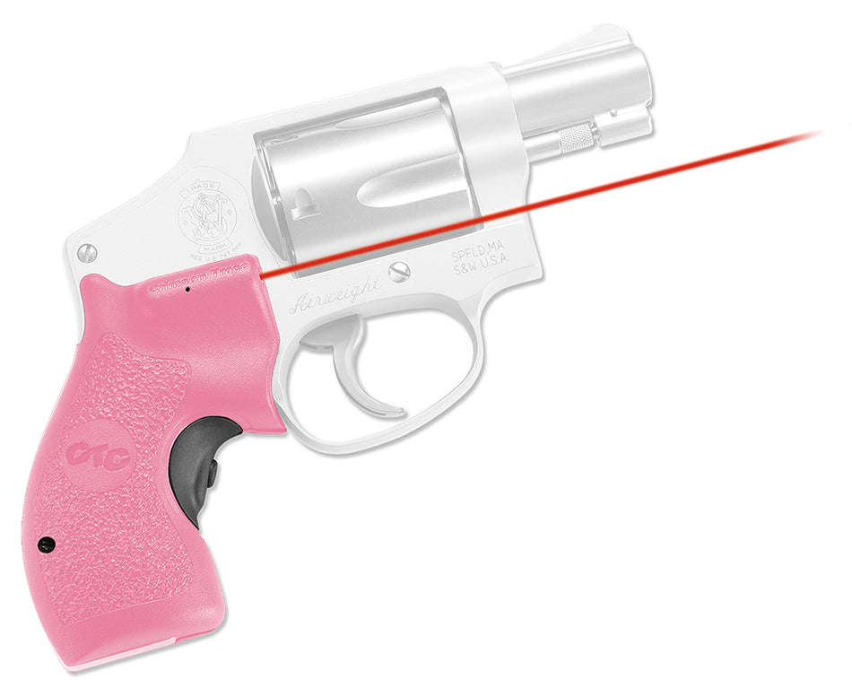 Crimson Trace Lasergrips S&W J-Frame Round Butt Red Laser Sight 633nM, Pink Polymer