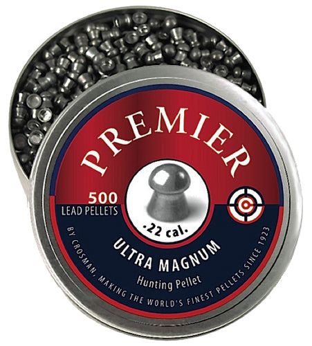 Crosman LDP22 Premier Ultra Magnum .22 Caliber Domed Lead Pellet 500 Per Tin