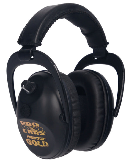 Pro Ears Predator Gold Over The Head 26dB Electronic Hearing Protection Muff Black/Gold Adult 1 Pair
