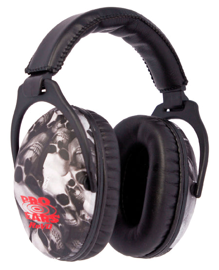 Pro Ears ReVO Passive Muff 26dB Over The Head Black/Skull Pattern Youth 1 Pair