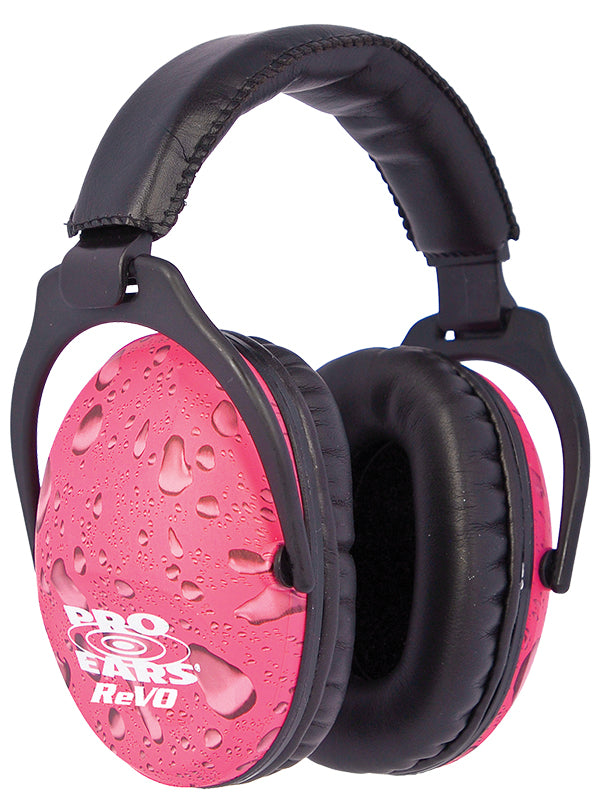 Pro Ears ReVO Passive Muff 26dB Over The Head Black/Pink Rain Pattern Youth 1 Pair