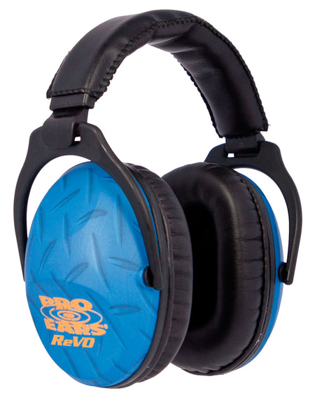 Pro Ears ReVO Passive Muff 26dB Over The Head Black/Blue Diamond Plate Youth 1 Pair