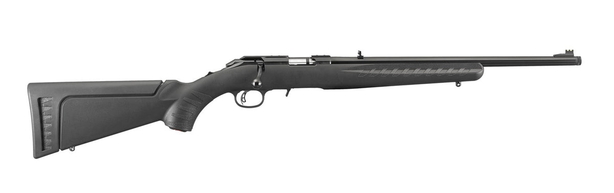 Ruger 8312 American Rimfire Full Size 17 HMR 9+1 18" Satin Blued Threaded Barrel & Alloy Steel Receiver w/Integral Scope Mount, Black Fixed Synthetic Stock, Right Hand
