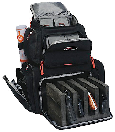 GPS Bags Handgunner Backpack Black 1000D Nylon 1711BP 4-Handgun Foam Cradle