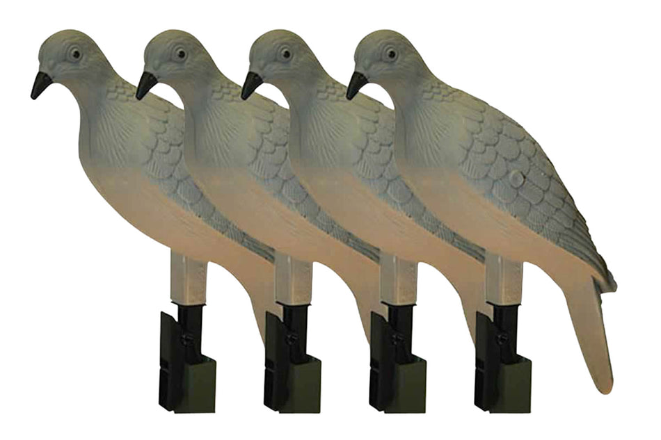 Mojo Outdoors Clip On Dove Decoys with Breast Peg Mounting System, Natural Plastic, 4 Per Pack