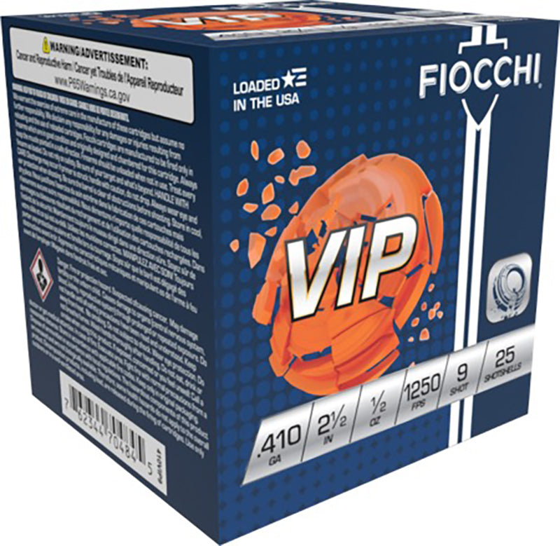 Fiocchi .410 Bore Shotgun Shells Exacta Target VIP #9 1/2 oz 2.5 in