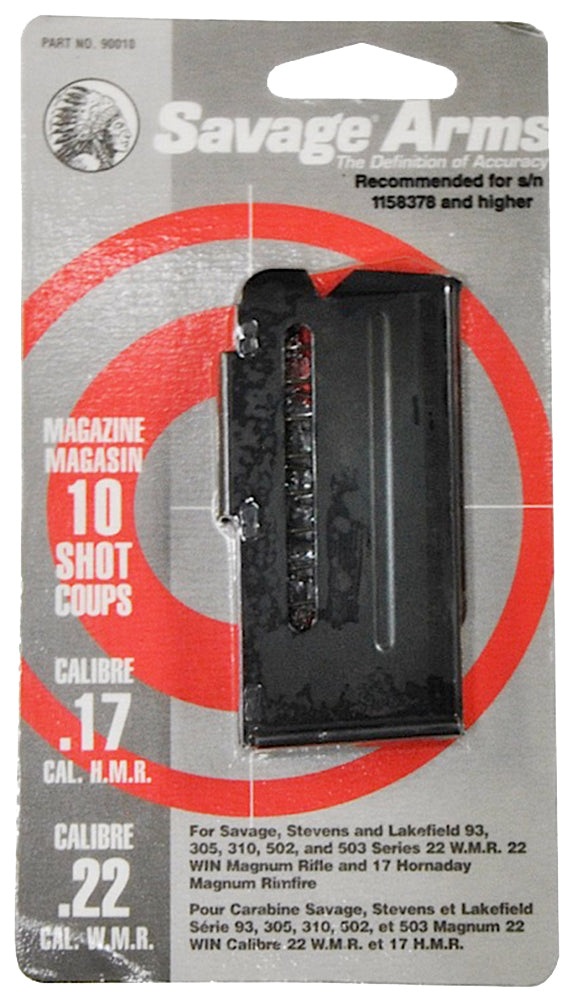Savage Arms 90010 93 Series 10rd Blued Steel Magazine 17 HMR/22 WMR