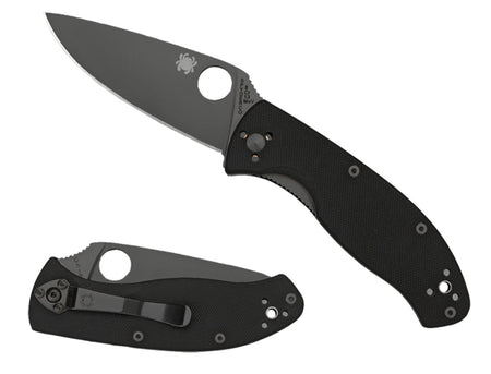 Spyderco Tenacious C122GBBKPS 3.39" Folding Knife Part Serrated Black Matte 8Cr13MoV Blade Black Textured G10 Handle