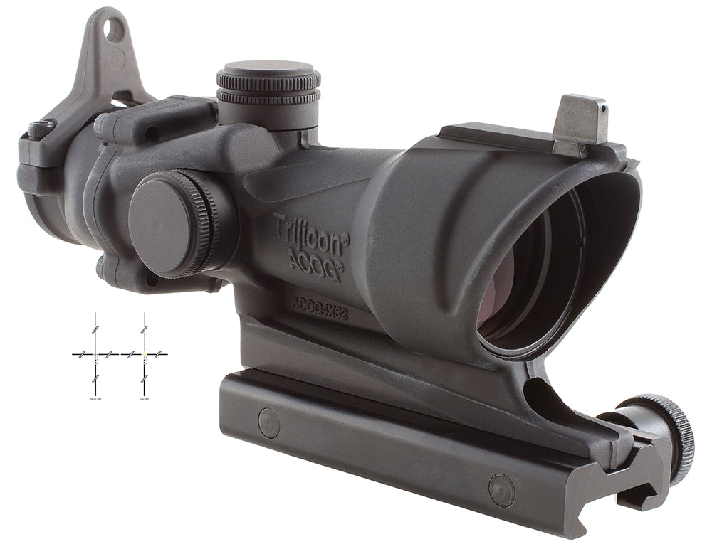 Trijicon 100092 ACOG 4x32mm Compact Riflescope Black Anodized Illuminated Amber Crosshair .308/7.62 BDC Reticle