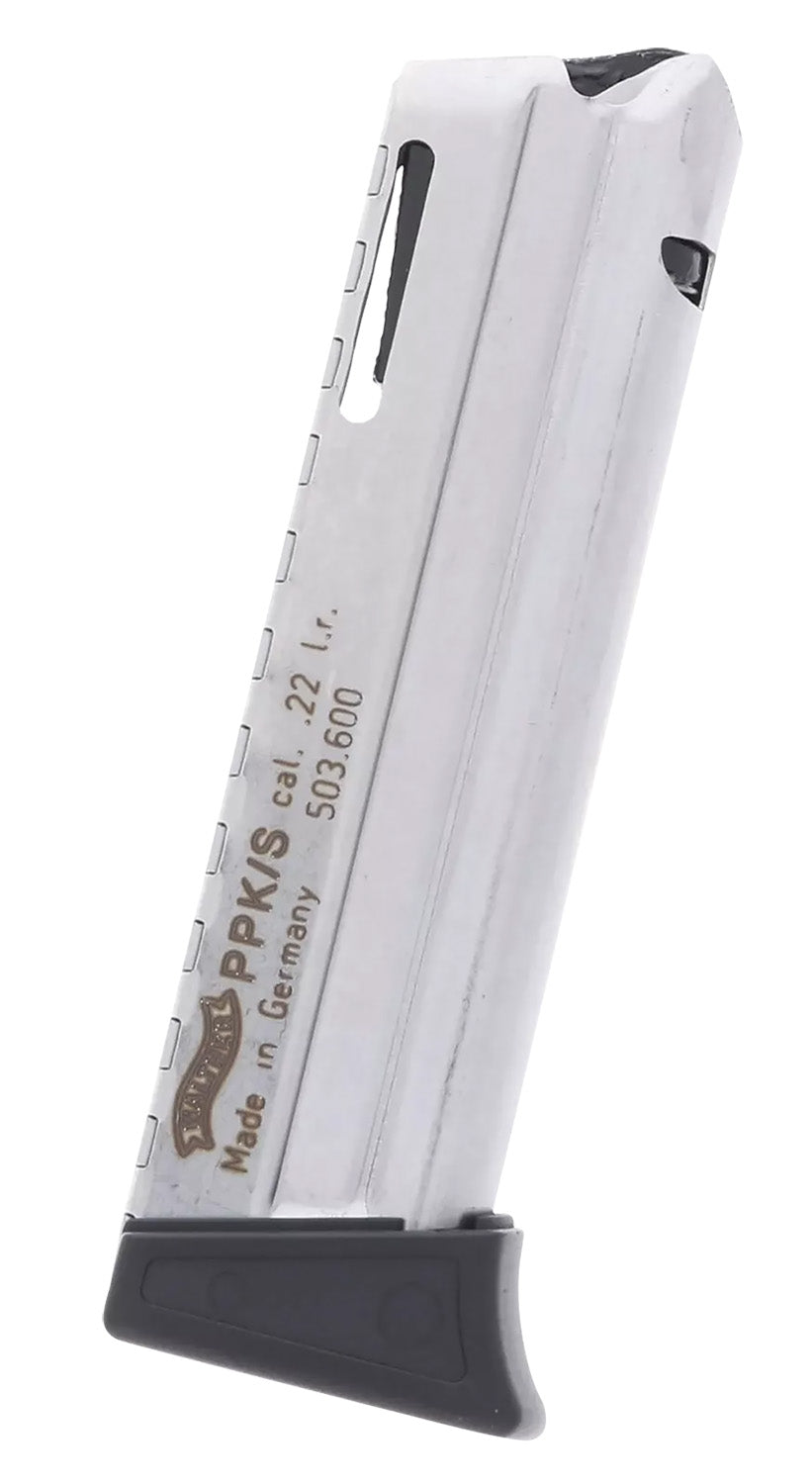 Walther 503600 PPK/S .22 LR 10rd Nickel Polymer Handgun Magazine