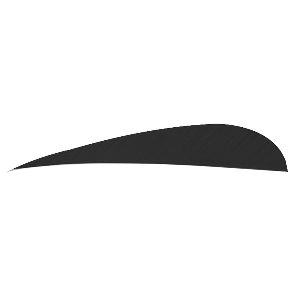 Trueflight Black Parabolic Feathers 4" Left Wing 100 pk.