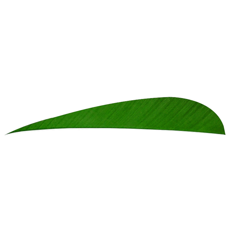 Trueflight Green Parabolic Feathers 4" Left Wing 100 pk.