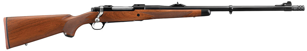 Ruger 47119 Hawkeye African .300 Win Mag 23" Satin Blued Threaded Barrel Rifle, Walnut Stock