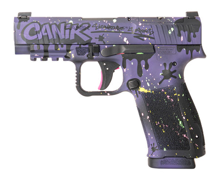 Canik HG7896DRP-N Mete MC9LS Signature Midnight Drip 9mm Luger 17+1 3.64" Optic Ready/Serrated Slide, Polymer Frame w/Picatinny Rail