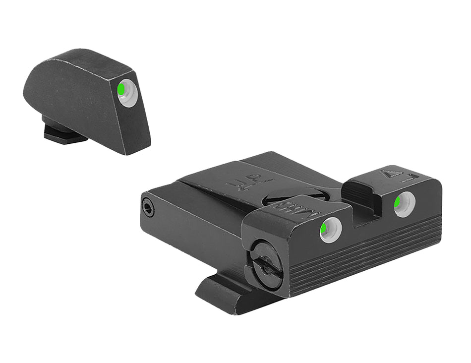 Meprolight USA 202243101 Tru-Dot Adjustable Night Sight Set Green Tritium Glock 17 19 22 23 42 43