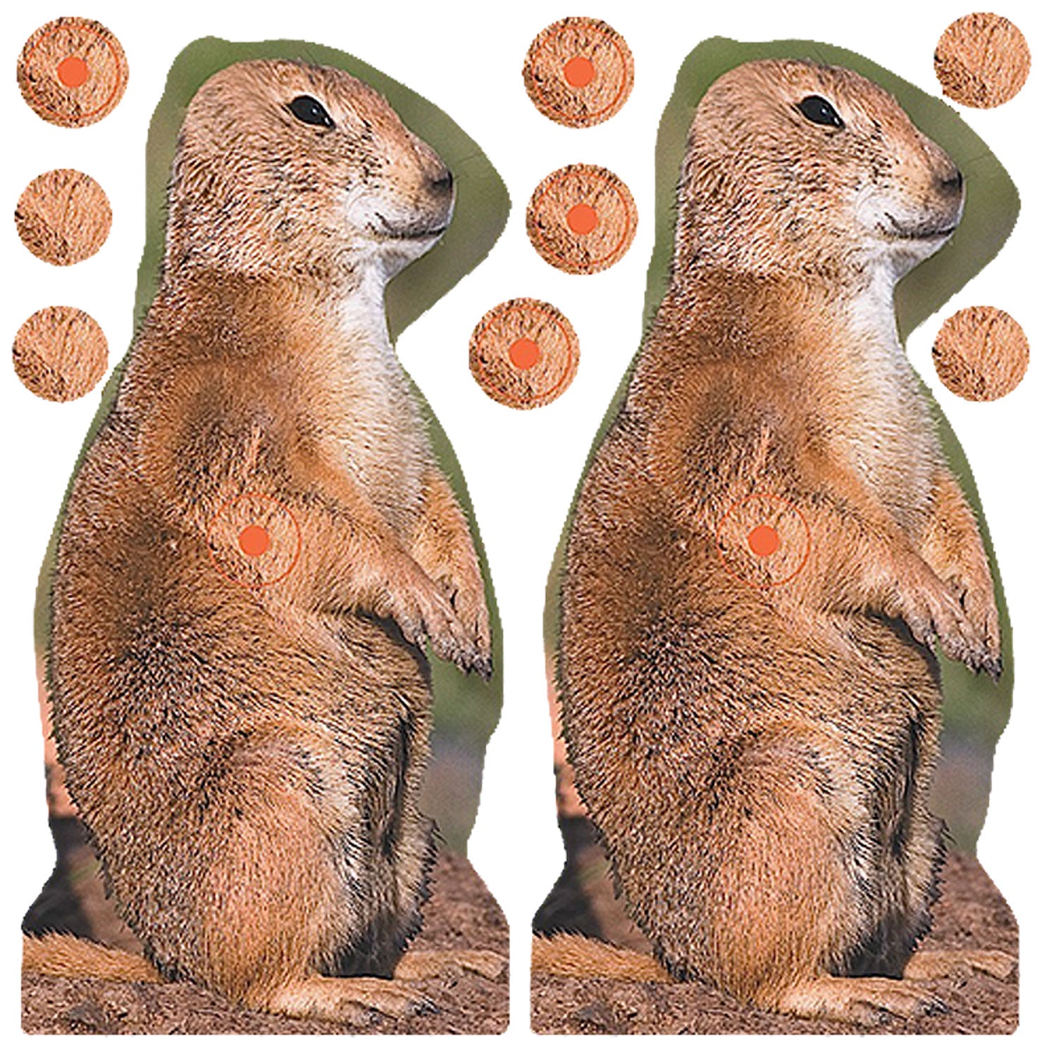 Birchwood Casey Shoot-N-C Reactive Self-Adhesive Prairie Chuck Paper Target 8" 12 Count