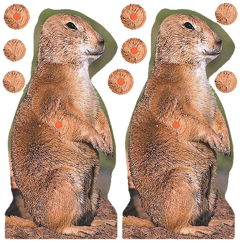 Birchwood Casey Shoot-N-C Reactive Self-Adhesive Prairie Chuck Paper Target 8" 12 Count