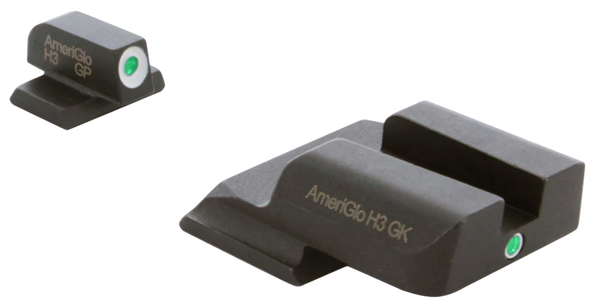 AmeriGlo i-Dot Tritium Sight Set SW141 for Smith & Wesson M&P Shield Green/White Outline