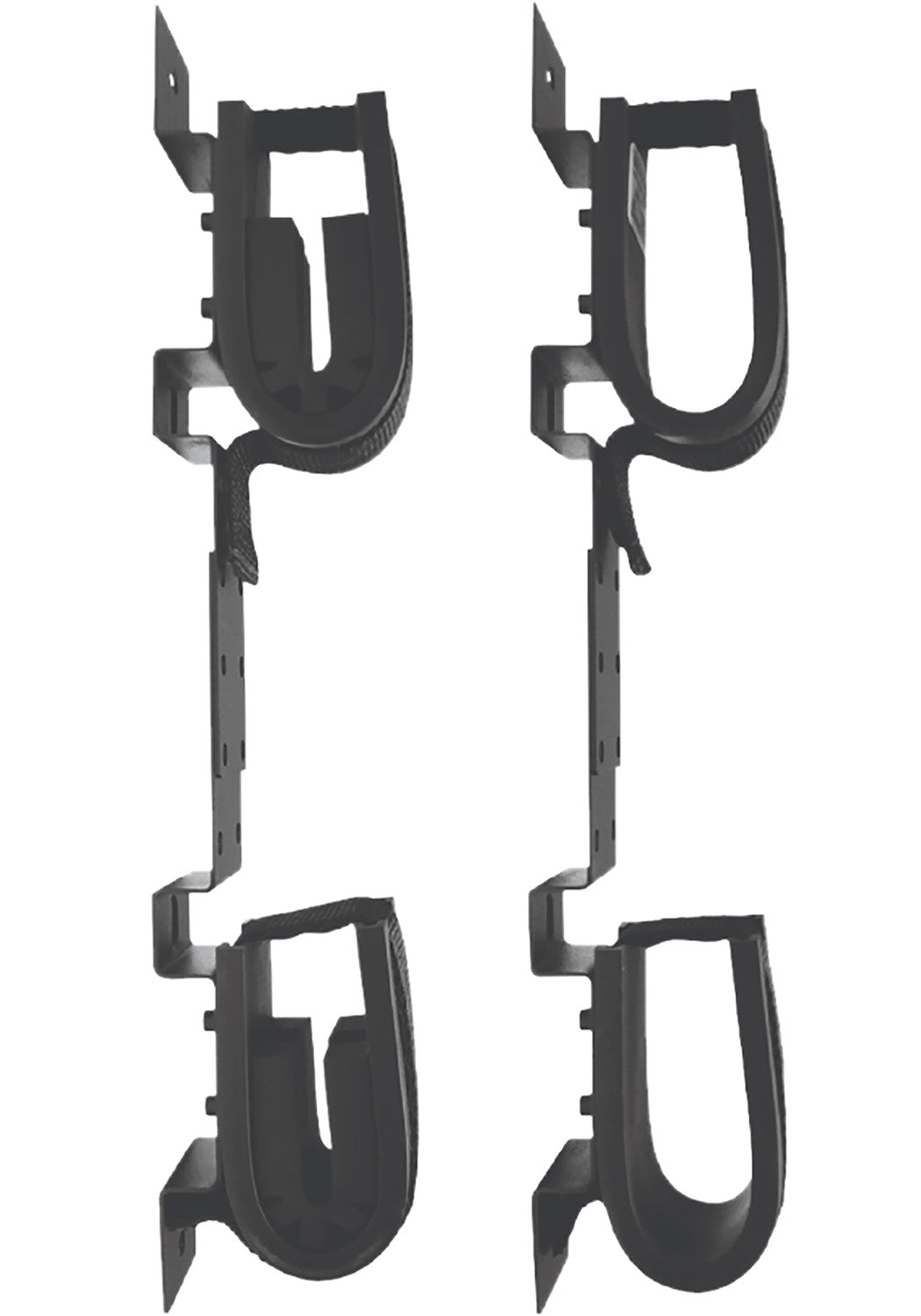 Rugged Gear 10065 Adjustable Double Hook Screw Mount Black Steel 2-Gun Rack