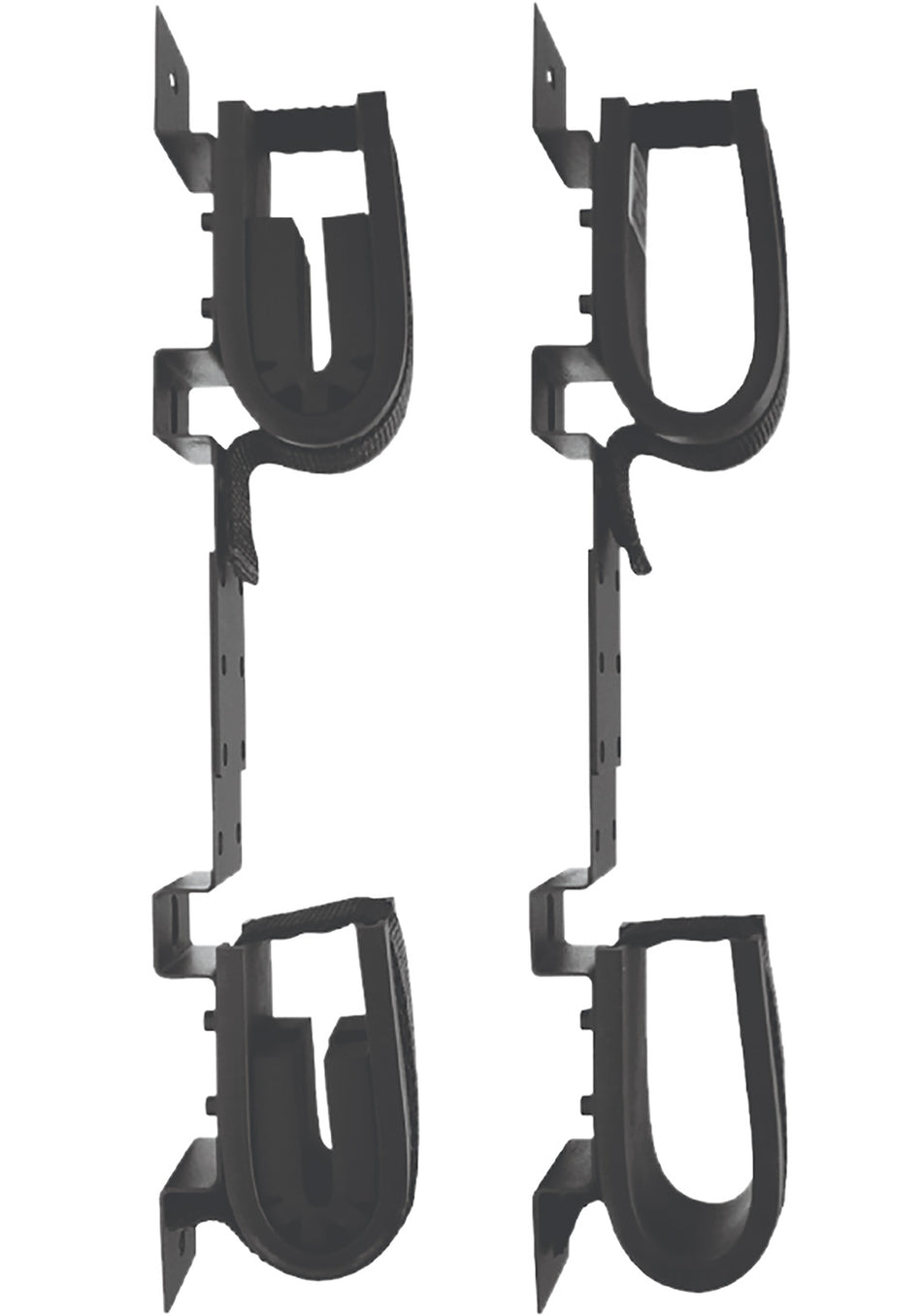 Rugged Gear 10065 Adjustable Double Hook Screw Mount Black Steel 2-Gun Rack
