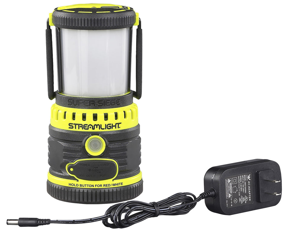 Streamlight Super Siege Camp Lantern Black/Yellow 125/550/1100 Lumens Red/White C4 LED