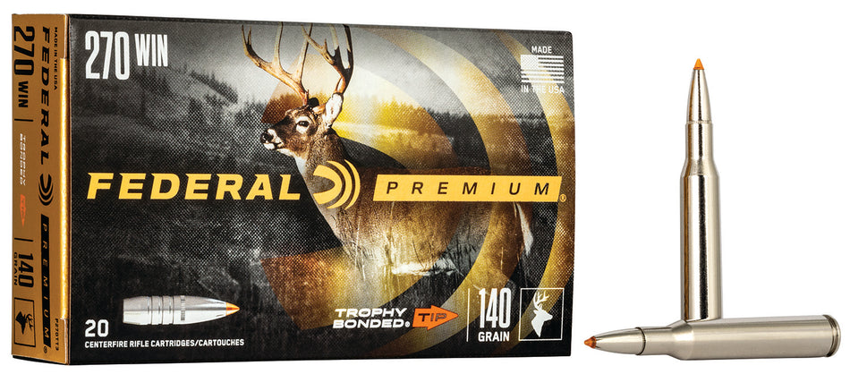 Federal .270 Winchester P270TT3 Premium Trophy Bonded Tip 140 Grain