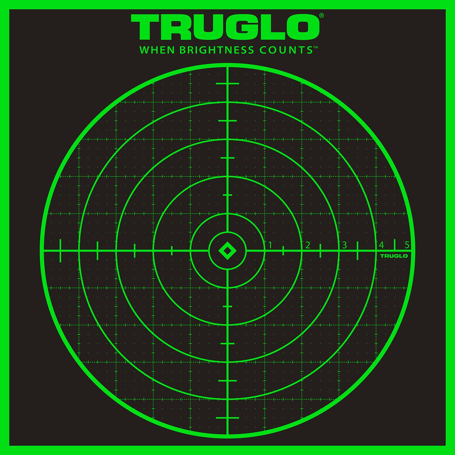 TruGlo TG10A6 Tru-See Grid Fluorescent Green Self-Adhesive Bullseye Targets 12x12" 6-Pack