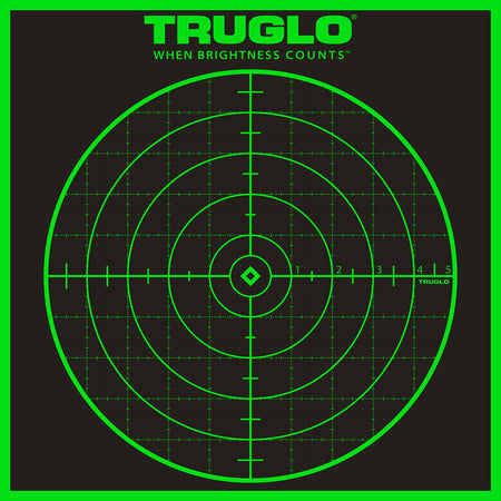TruGlo TG10A6 Tru-See Grid Fluorescent Green Self-Adhesive Bullseye Targets 12x12" 6-Pack