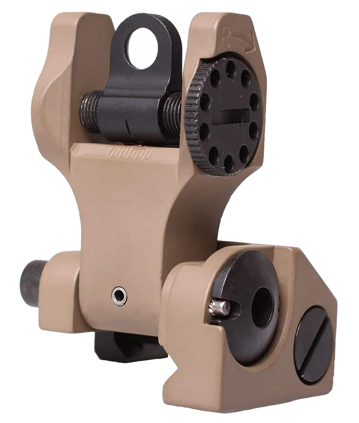 Troy Ind SSIGFBSROFT00 Folding Rear BattleSight Round FDE AR-15