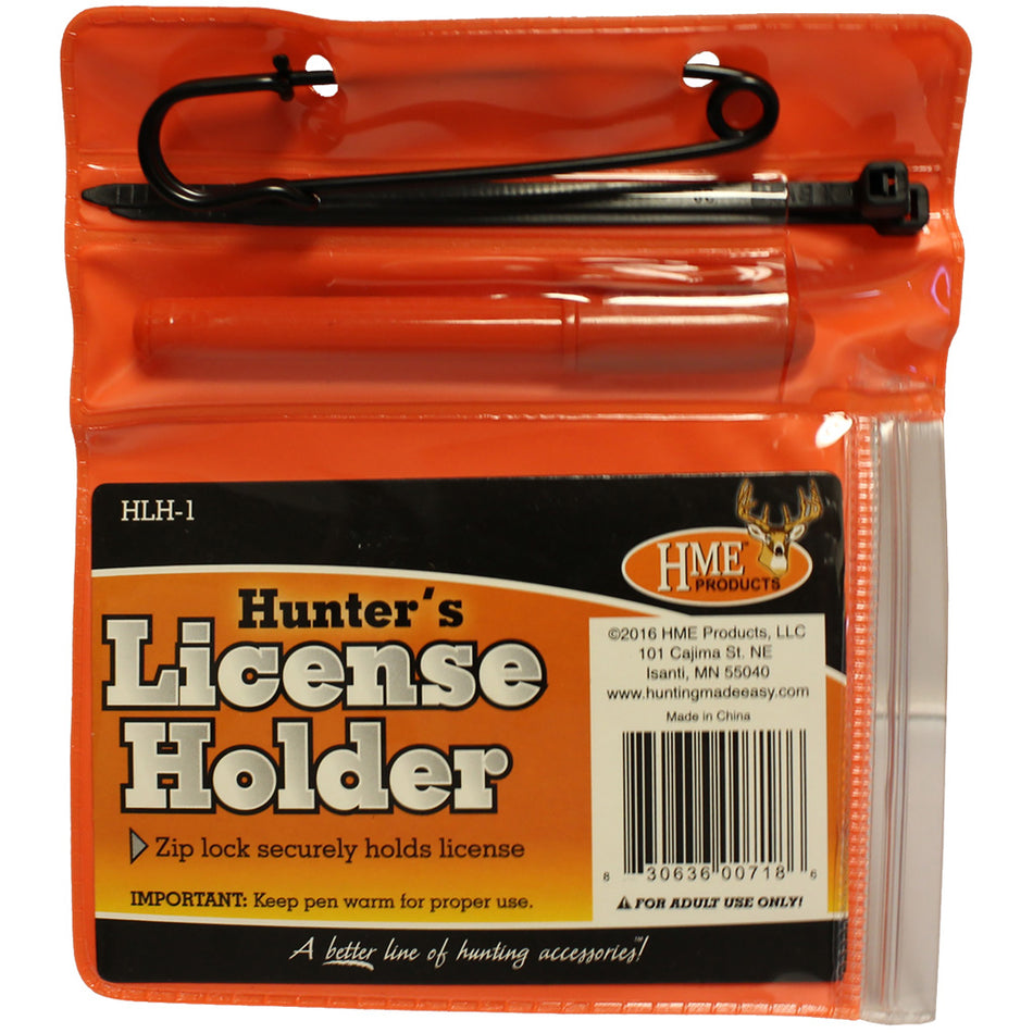 HME Hunting License Holder with Pen and Zip Ties
