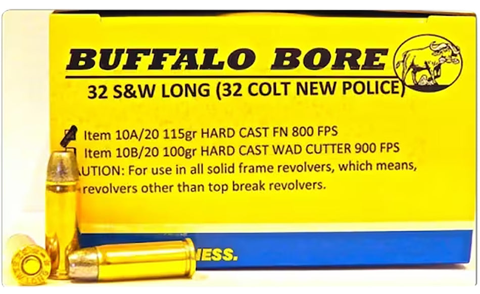 Buffalo Bore .32 S&W Long 10A20 Personal Defense Hard Cast Flat Nose 115 Grain