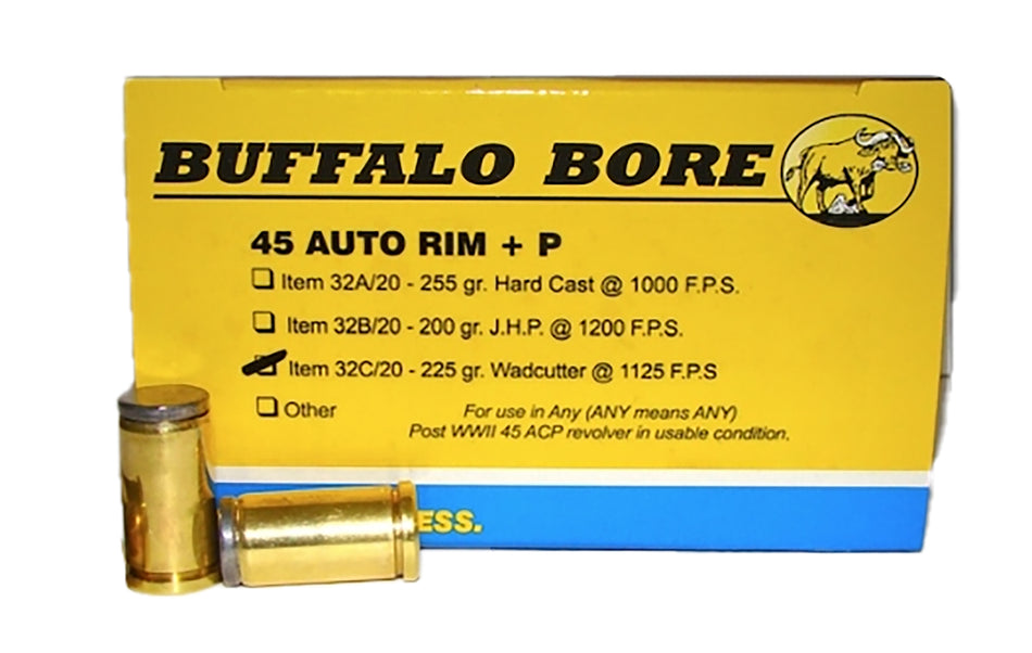Buffalo Bore .45 Auto Rim 32C20 Personal Defense Wadcutter 225 Grain