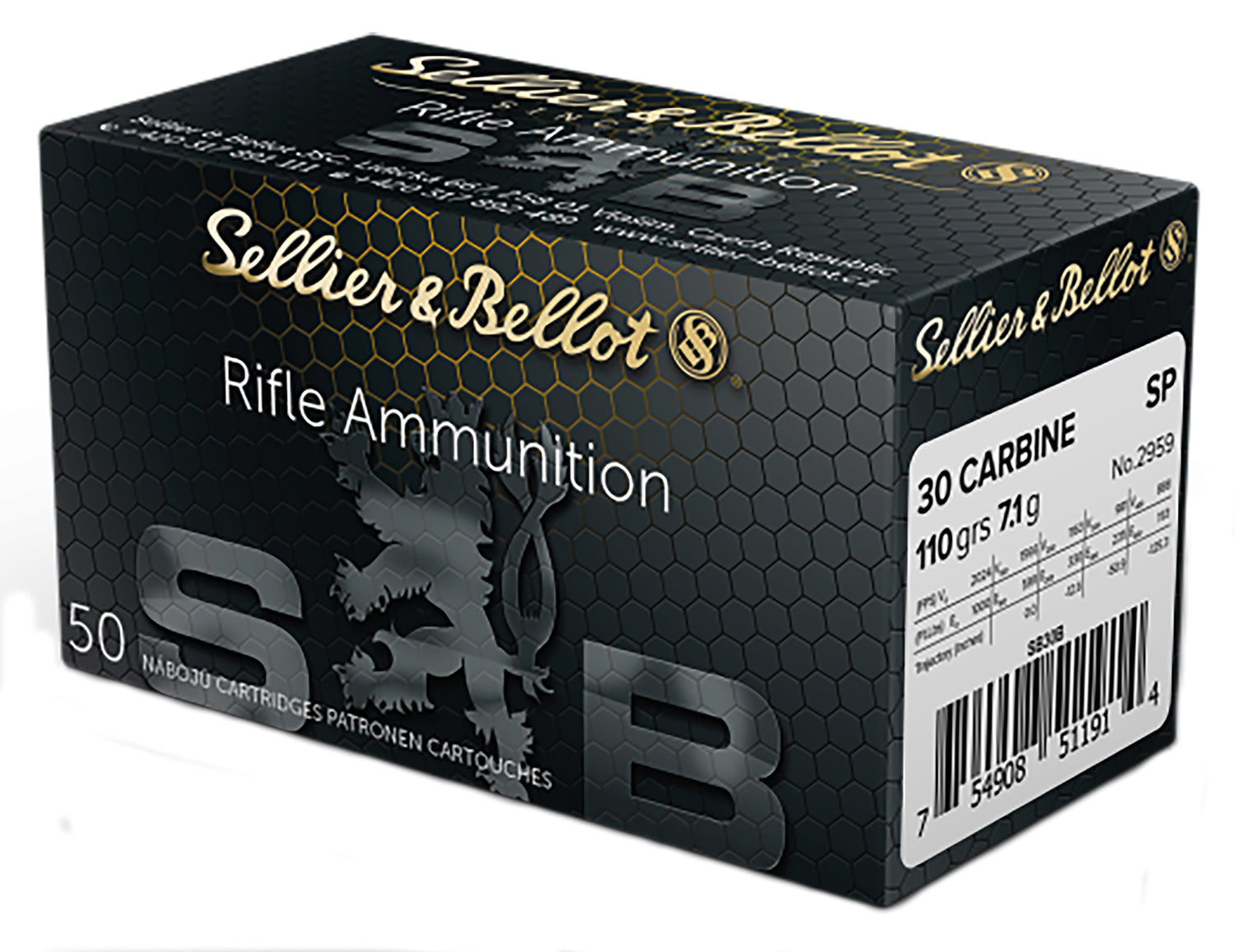 Sellier & Bellot (S&B) .30 Carbine SB30B Soft Point SP 110 Grain