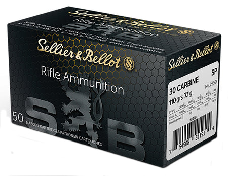 Sellier & Bellot (S&B) .30 Carbine SB30B Soft Point SP 110 Grain