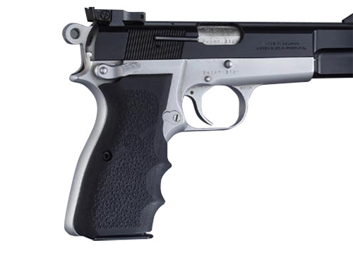 Hogue 09000 Browning Hi-Power Black Rubber Grip with Finger Grooves
