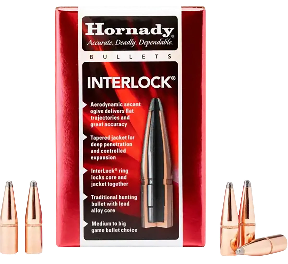 Hornady 270 Caliber .277 140gr InterLock Boat Tail Spire Point Bullets 100/Box