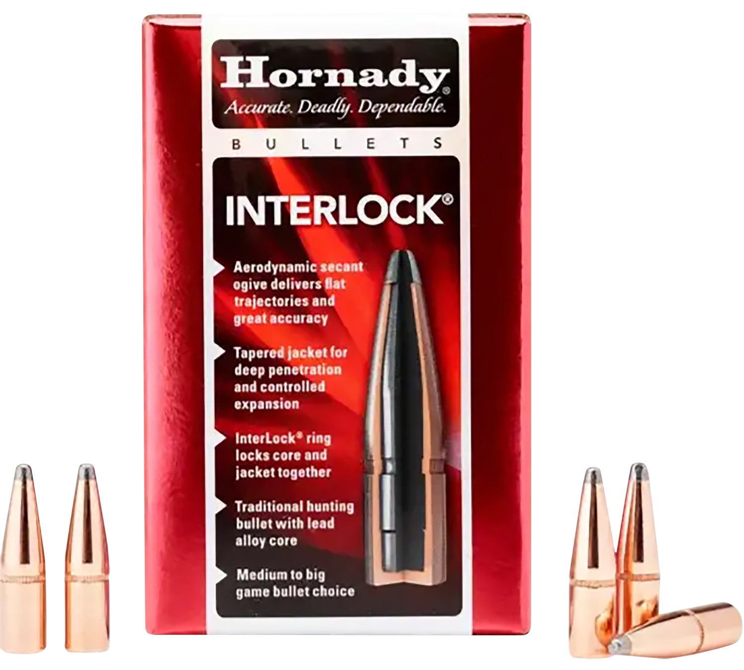 Hornady 8mm .323 150 gr InterLock Soft Point Projectiles 100 Per Box