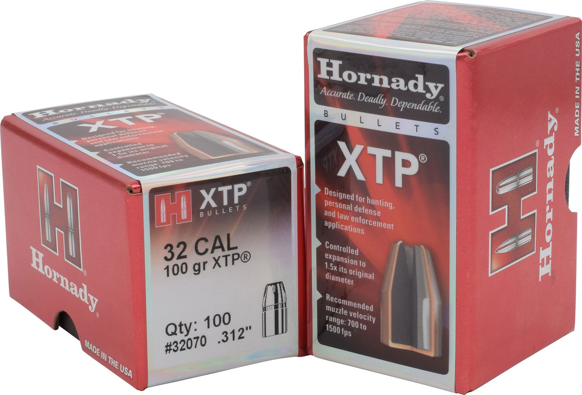 Hornady 32 Cal .312 100 gr XTP Hollow Point Projectiles 100 Per Box