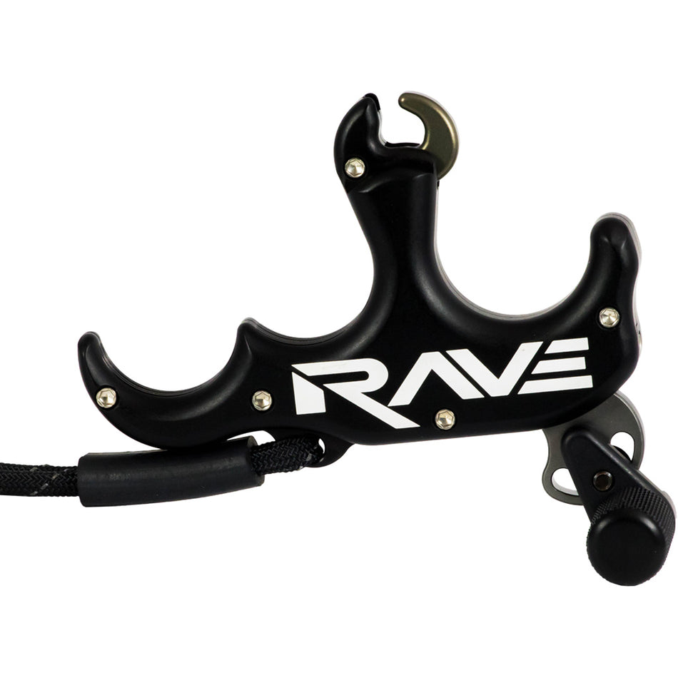Tru Ball Rave Black 3 Finger Archery Release Aid