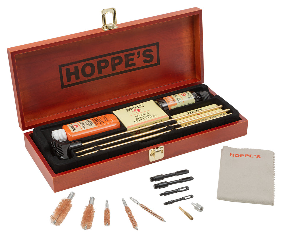 Hoppe's BUOX Deluxe Rifle/Shotgun/Pistol Cleaning Kit with Wood Box