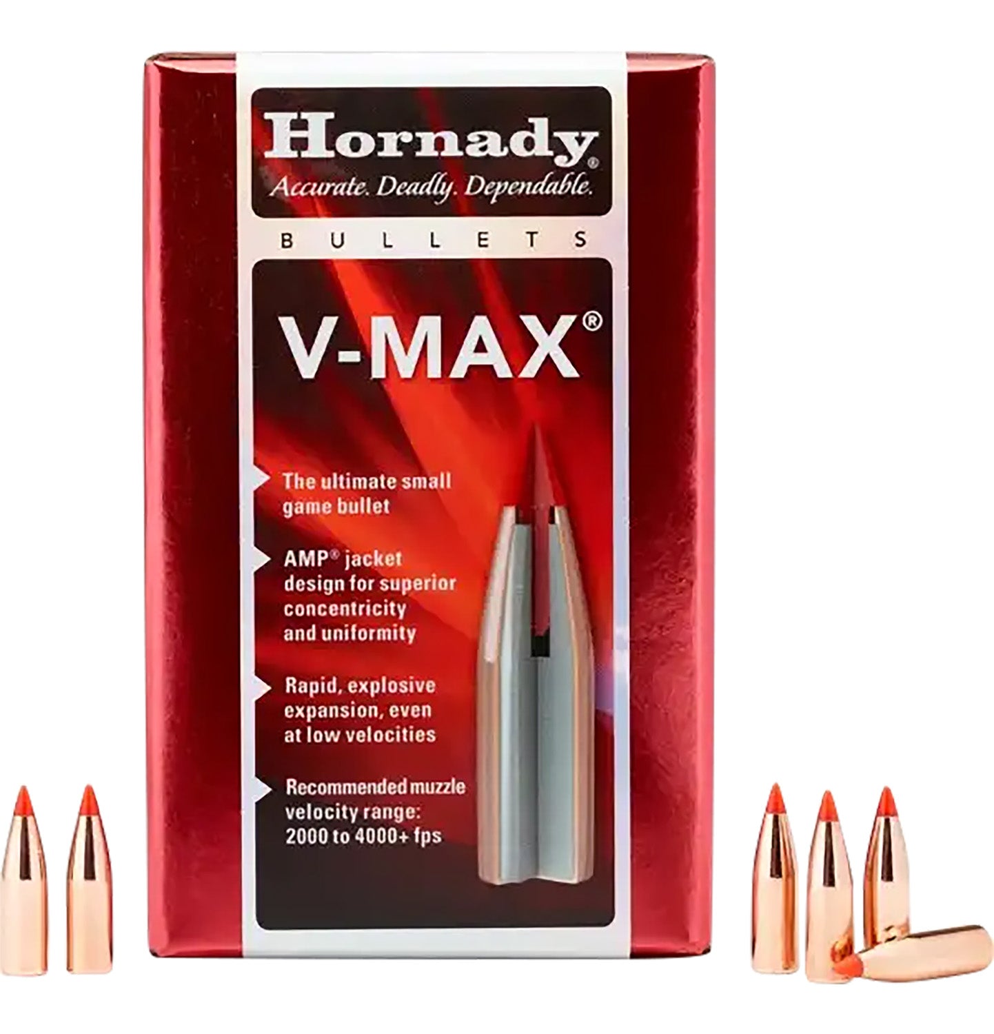 Hornady V-Max 58 gr .243 6mm Polymer Tip Reloading Bullets 100ct