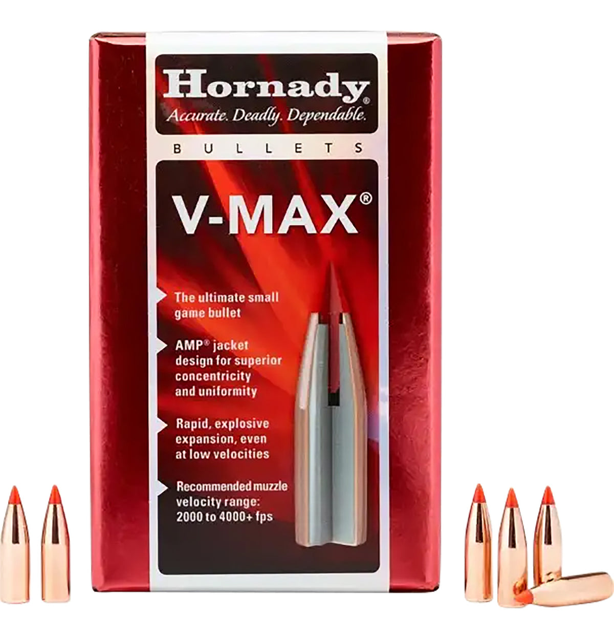 Hornady V-Max 75 gr .243 6mm Polymer Tip Reloading Bullets 100ct